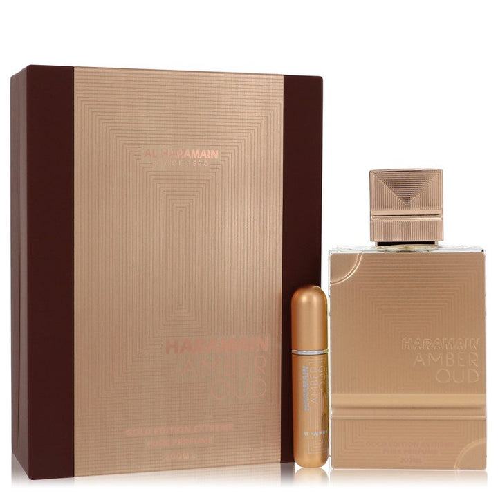 Al-Haramain-Amber-Oud-Gold-Edition-Extreme-by-Al-Haramain-For-Women-Gift-Set-6.7-oz-6.7-Pure-Perfume-Spray-+-0.34-oz-Refillable-Spray