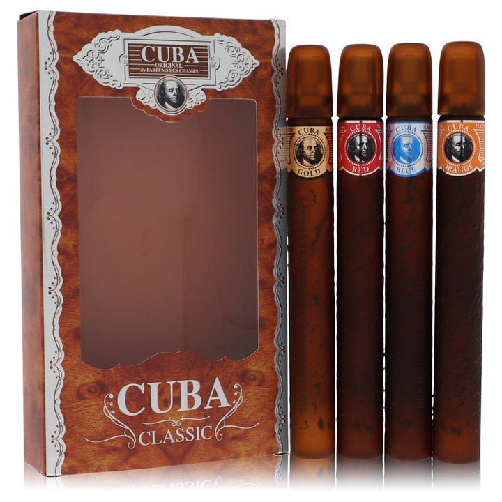 Cuba-Gold-by-Fragluxe-For-Men-Gift-Set----Cuba-Variety-Set-includes-All-Four-1.15-oz-Sprays,-Cuba-Red,-Cuba-Blue,-Cuba-Gold-and-Cuba-Orange