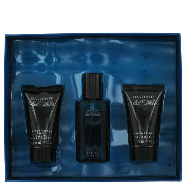Cool-Water-by-Davidoff-For-Men Gift Set  1.4 oz Eau De Toilette Spray +1.7 oz After Shave  Balm+ 1.7 oz Shower Gel 