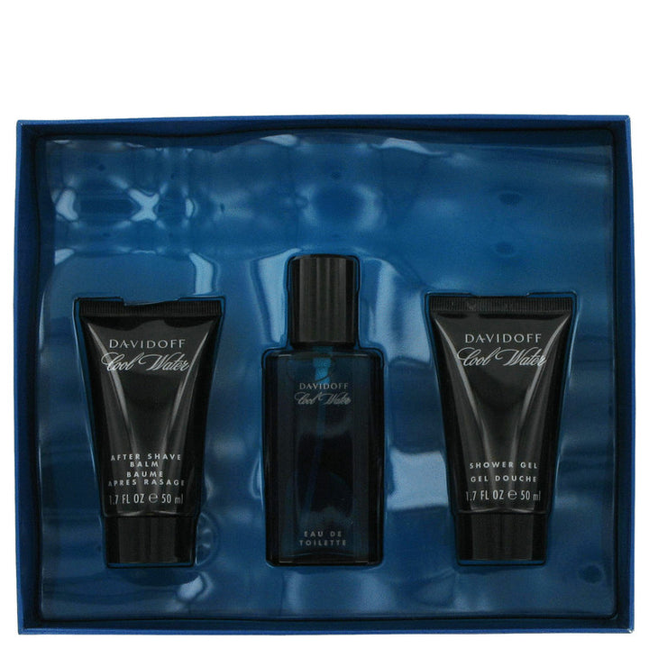 Cool-Water-by-Davidoff-For-Men Gift Set  1.4 oz Eau De Toilette Spray +1.7 oz After Shave  Balm+ 1.7 oz Shower Gel 