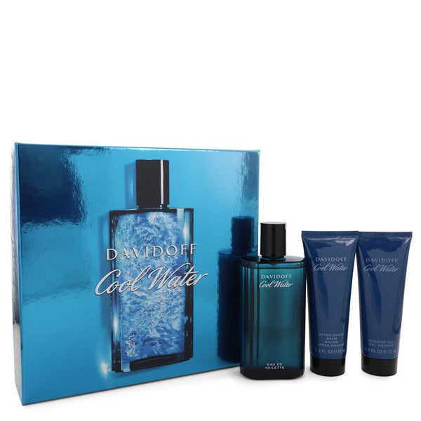 Cool-Water-by-Davidoff-For-Men Gift Set  4.2 oz Eau De Toilette Spray + 2.5 oz After Shave Balm + 2.5 oz Shower Gel 