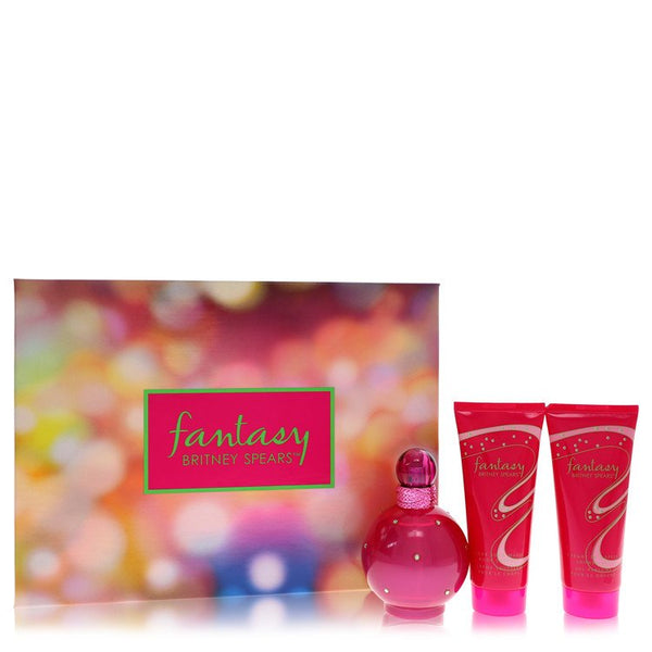 Fantasy by Britney Spears Women Gift Set -- 3.3 oz Eau De Parfum Spray + 3.3 oz Body Souffle + 3.3 oz Shower Gel