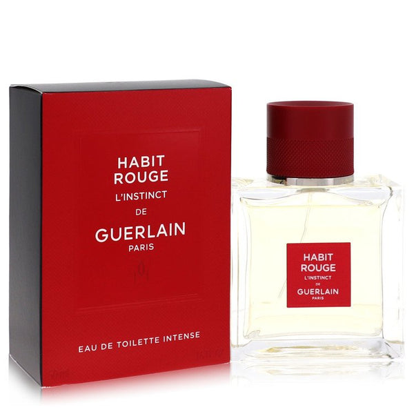 Habit Rouge L'instinct by Guerlain For Men Eau De Toilette Intense Spray 1.6 oz