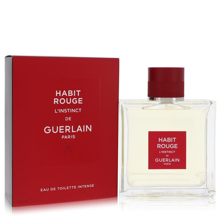 Habit Rouge L'instinct by Guerlain For Men Eau De Toilette Intense Spray 3.3 oz