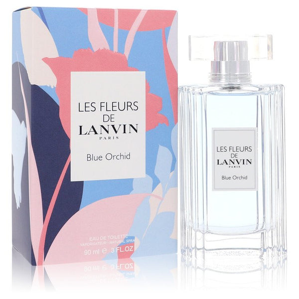 Les Fleurs De Lanvin Blue Orchid by Lanvin For Women Eau De Toilette Spray 3 oz