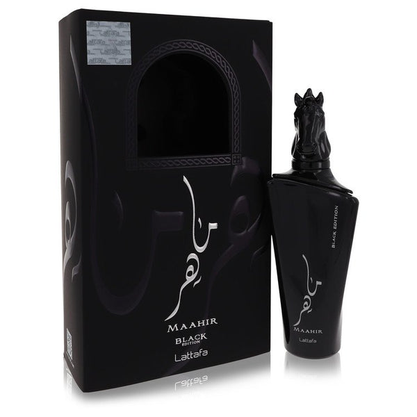 Maahir Black Edition by Lattafa For Women Eau De Parfum Spray (Unisex) 3.4 oz