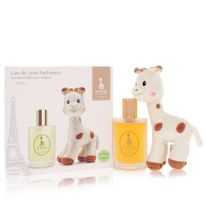 sophie-la-girafe-eau-de-soin-parfumee-by-sophie-la-girafe-for-women Gift Set -- 3.4 oz Scented Skincare Water (Alcohol-Free) + 1 Sophie La Girafe Soft Toy