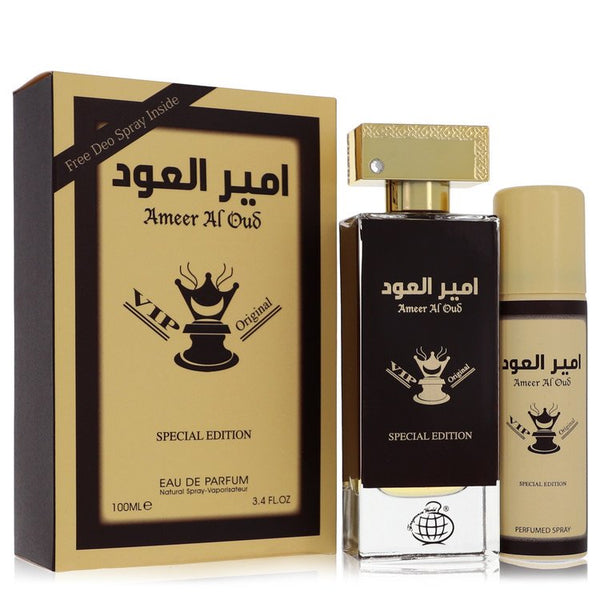 Ameer Al Oud Vip Original Special Edition by Fragrance World For 3.4 oz Eau De Parfum Spray + 1.7 oz Deodorant Spray 3.4 oz