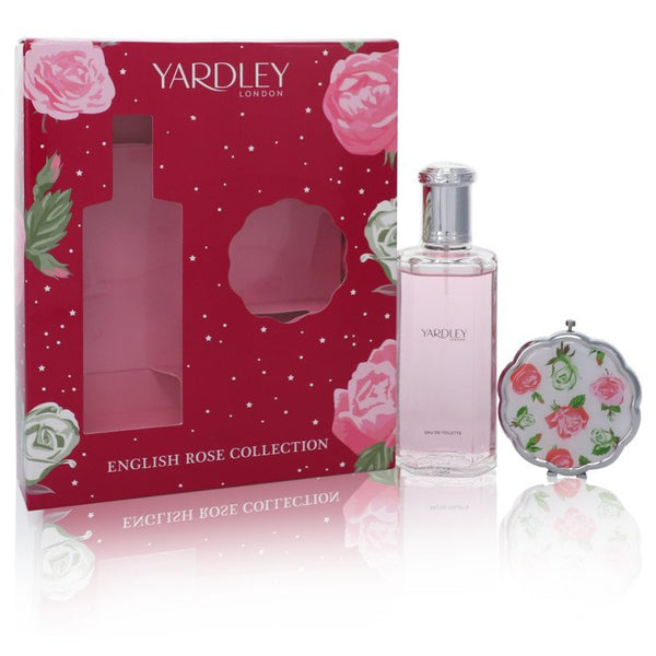 English Rose Yardley by Yardley London For Gift Set -- 4.2 oz Eau De Toilette Spray + Compact Mirror