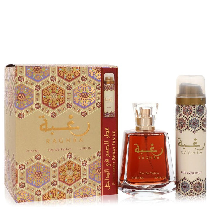 Lattafa Raghba   by Lattafa For Eau De Parfum Spray Plus 1.7 oz Deodorant Spray 3.4 oz