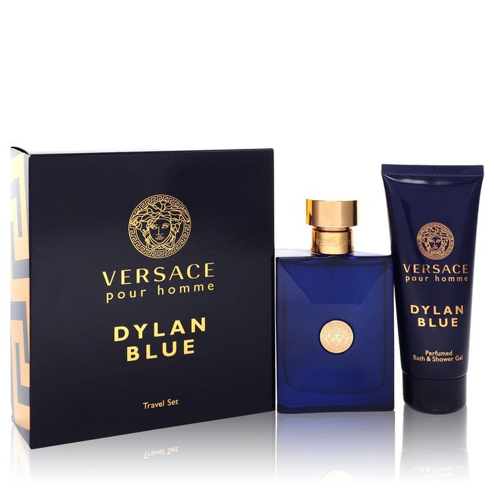 Versace Pour Homme Dylan Blue by Versace For Gift Set -- 3.4 oz Eau de Toilette Spray + 3.4 oz Shower Gel