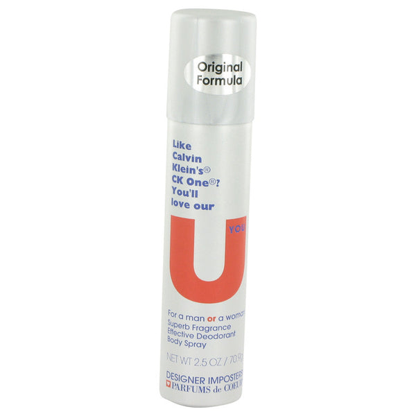 Designer Imposters U You by Parfums De Coeur For Deodorant Body Spray (Unisex) 2.5 oz